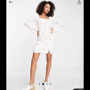 FREE PEOPLE Celia Floral Mini Dress Ivory Combo S  BNWT